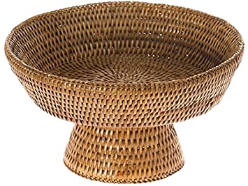 KOUBOO La Jolla Rattan Fruit Bowl, 10.5 inches x 10.5 inches x 6.5 inches, Honey Brown