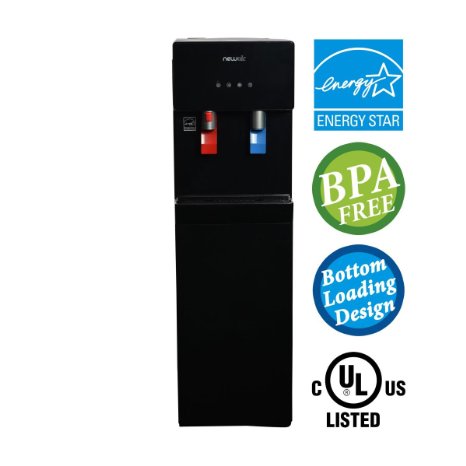 NewAir WAT40B Pure Spring BPA Free Hot and Cold Bottom Loading Water Dispenser Black