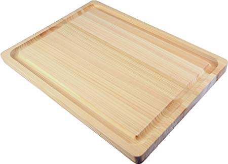 Boumbi Hinoki Wood Reversible Cutting Board(17.3x12x1 Juice Groove X-Large)