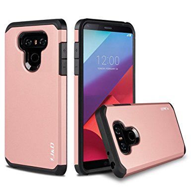 LG G6/LG G6 Plus Case, J&D [ArmorBox] [Dual Layer] Hybrid Shock Proof Protective Rugged Case for LG G6, LG G6 Plus (Rose Gold)