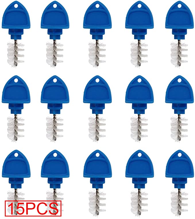 CRBrewBeer 15 Pack Beer Tap Plug Brush, Beer Faucet Brush Plugs,Beer Faucet Tap Cleaning Plug (Blue)