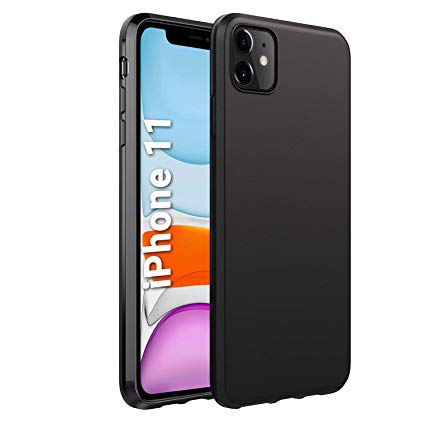 EasyAcc Slim Case for iPhone 11, Matte Black Ultra Thin Fit TPU Phone Cases Finish Profile Soft Back Protective Cover Compatible with iPhone 11 6.1 2019