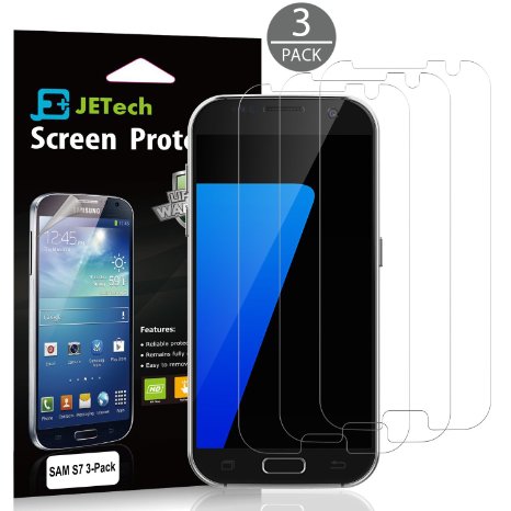 S7 Screen Protector, JETech 3-Pack Full Screen Screen Protector film HD Clear Retail Packaging for Samsung Galaxy S7