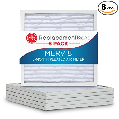 ReplacementBrand 20x20x1 MERV 8 Air Filter / Furnace Filter (6 Pack)