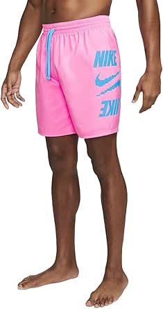 Nike Men's Digi-Swoosh 7" Volley Swim Shorts Trunks (as1, Alpha, x_l, Regular, Regular, Pink Spell)