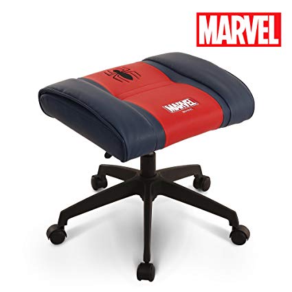 Licensed Marvel Premium Ottoman Foot Rest Seat Stool : Height Adjustable Office Home Furniture Premium PU Leather, Neo Chair (Spider-Man, Red)