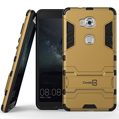 Huawei Honor 5X Case Gold, CoverON® [Shadow Armor Series] Hard Slim Hybrid Kickstand Phone Cover Case for Huawei Honor 5X / Huawei GR5 - Gold & Black