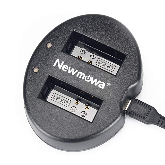 Newmowa Dual USB Charger for Canon LP-E12 and Canon EOS M, EOS M10, EOS M50, EOS M100, EOS Rebel SL1, EOS 100D