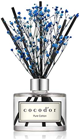 Cocod'or Preserved Real Flower Reed Diffuser, Pure Cotton Reed Diffuser, Reed Diffuser Set, Oil Diffuser & Reed Diffuser Sticks, Home Decor & Office Decor, Fragrance and Gifts, 6.7oz