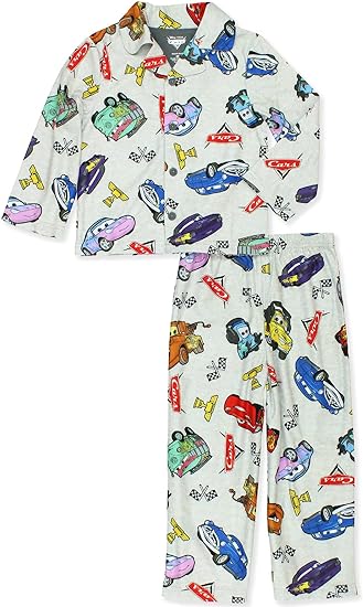 Disney Cars Toddler Kids Flannel Coat Style Pajamas Set