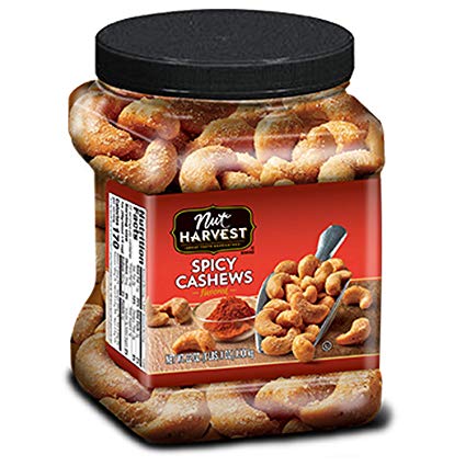 Nut Harvest Cashews, Spicy, 24 Ounce Jar