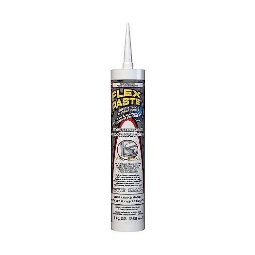 Flex Paste - Super Thick Waterproof Paste Works Underwater; Repairs Multi-Surface Indoor & Outdoor Projects; Spread, Shape, Form & Seal Gaps, Cracks, & Holes with this Flexible, Paintable, Rubberized Coating; Great for Roofs, Foundation Fixes, Patching Drywall, Pest Control, & More, WHITE, 9 fl oz. (266 mL)