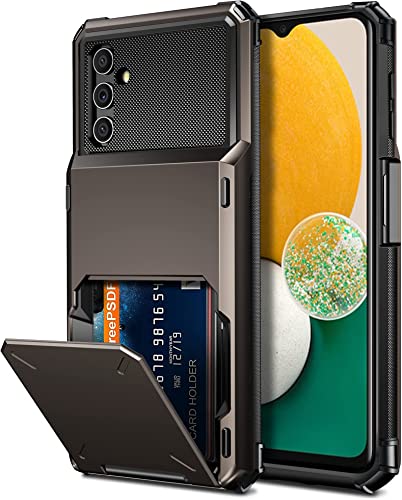 Vofolen for Galaxy A13 Case Wallet Cover 4-Card Credit Card Holder ID Slot Scratch Resistant Dual Layer Hybrid Protective Hard Shell Rugged TPU Bumper Armor Case for Samsung Galaxy A13 5G Gun