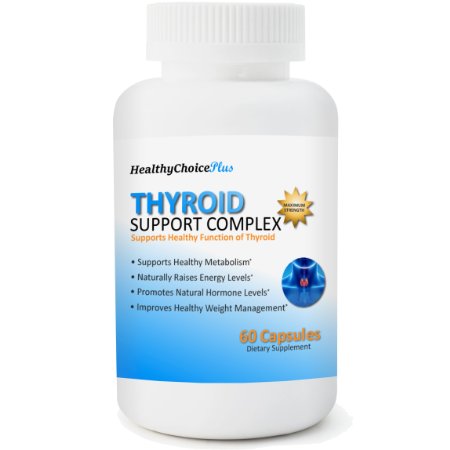 Thyroid Support Supplement - Vegetarian - All Natural - A complex blend of Vitamin B-12, Iodine, Zinc, Selenium, Copper, Manganese, Forskolin, Kelp & more - 30 Day Supply