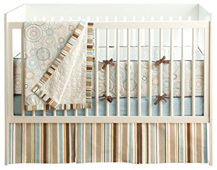 JJ Cole 4 Piece Crib Bedding Set in Blue Bullseye (Discontinued by Manufacturer)