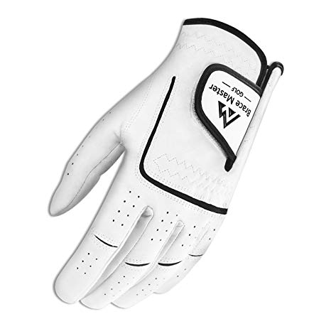 Brace Master Men's Golf Gloves Stabilized Grip Cabretta Leather Golf Gloves for Men and Women, Durable and Soft Suitable for All Weather, Left or Right Hand Single Golf Gloves