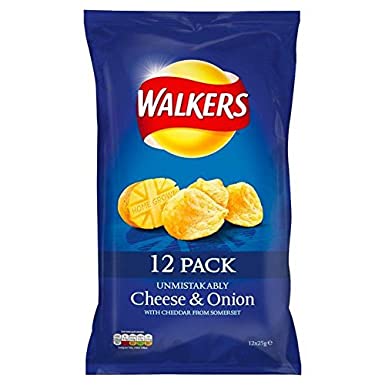 Walkers Cheese & Onion Crisps 12 per pack