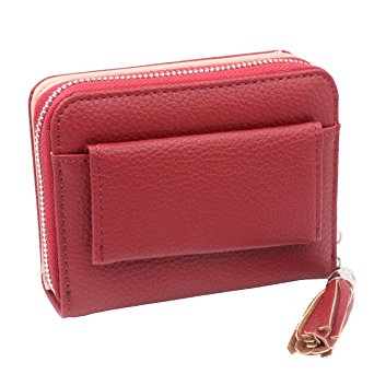 AISIKA Women's Wallet RFID Blocking PU Leather Small Zipper Purse with ID Window