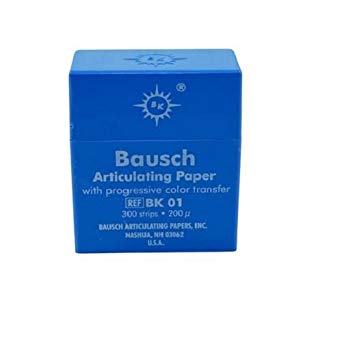Bausch BK-01 Articulating Paper, Plastic Dispenser, Blue (Pack of 300)