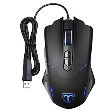 TOMOKO Gaming Mouse Professial LED Optical Wired Mice 7200 DPI 5 Adjustment Levels for Laptop Computer Macbook