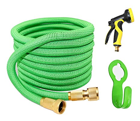 garden hose, Expandable Garden Hose, 100ft Expanding Hose, Water Hose Flexible Extra Strength Fabric 5000D, High temperature Latex and Solid Brass Connector for Car Garden House, Free 9 Funtions Hose Nozzle By wholev