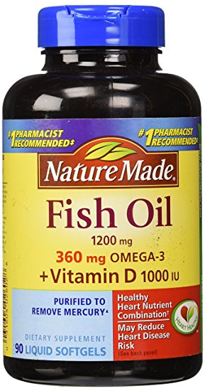 Nature Made Fish Oil 1,200 Mg   Vit D 1,000 Iu Softgels, 90 Ct