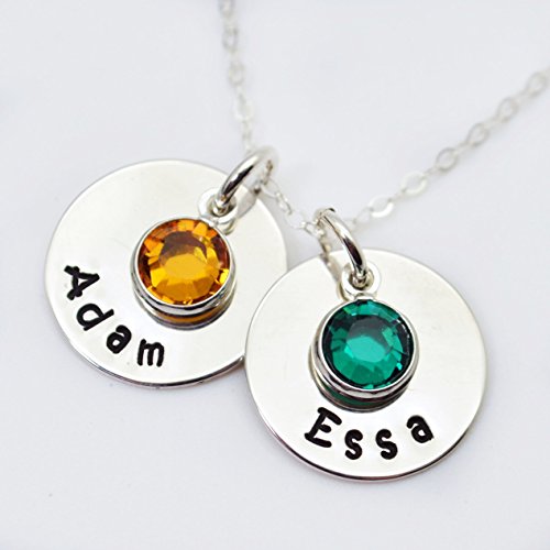 Personalized Double Disc Birthstone Necklace - Love it Personalized