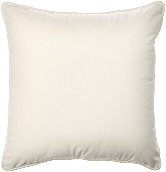 Phantoscope Soft Cozy Velvet Throw Pillow Solid Square Cushion Cover Off White 18" x 18" 45 x 45 cm