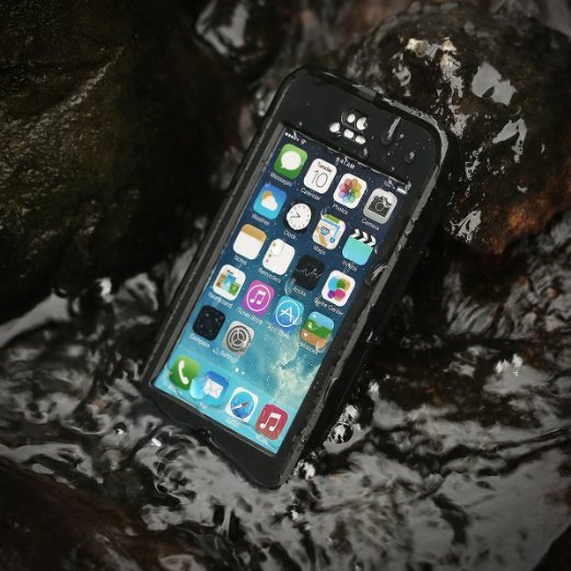 iPhone 5s  iPhone SE Waterproof Case Easylife8482 Waterproof Snowproof Dustproof Full Sealed Protective Cover for iPhone 55s iPhone SE Black