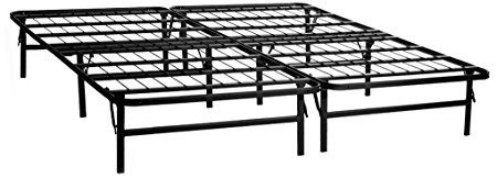STRUCTURES by Malouf HIGHRISE Folding Metal Bed Frame 13 Inch High Bi-Fold Platform Bed Base and Box Spring