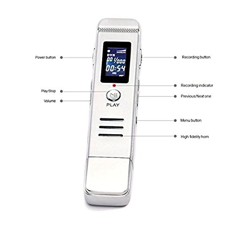 8GB USB LCD Screen Digital Audio Voice Recorder Dictaphone MP3 Player