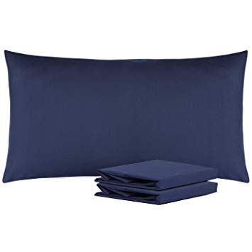 NTBAY King Pillowcases Set of 2, 100% Brushed Microfiber, Soft and Cozy, Wrinkle, Fade, Stain Resistant, with Envelope Closure, Navy