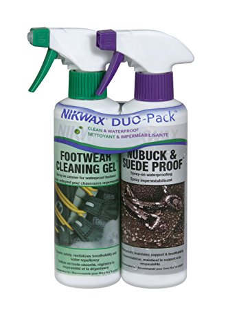 Nikwax Footwear Cleaner and Nubuck Proof Spray-on Duo-Pack, 300 ml