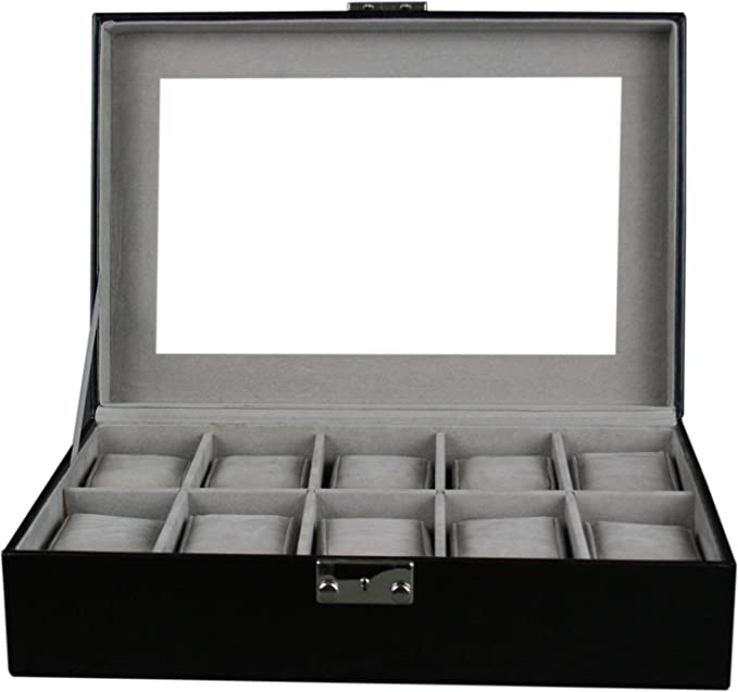 Watch Case Display Box Organizer with Clear Top Holds Watches