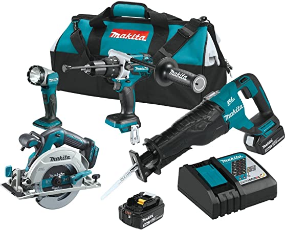 Makita XT448T 5.0 Ah 18V LXT Lithium-Ion Brushless Cordless Combo Kit (4 Piece)