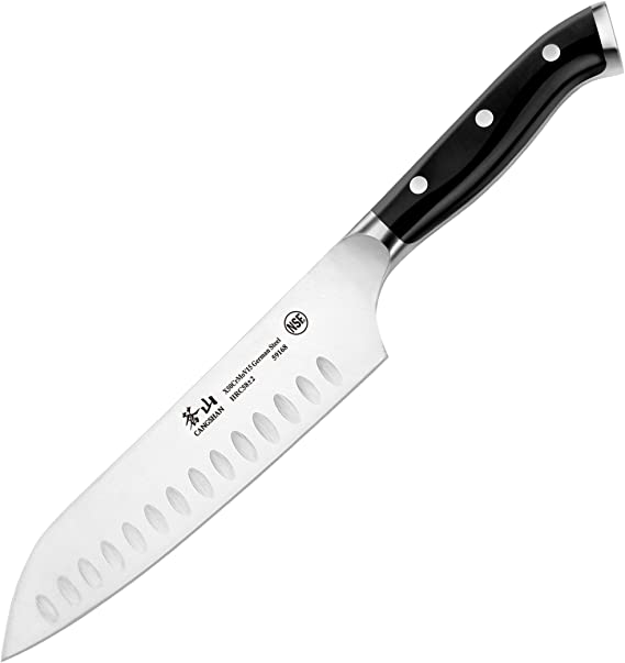 Cangshan D Series 59168 German Steel Forged Santoku Knife, 7-Inch