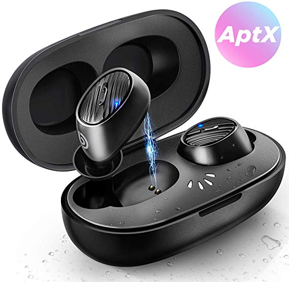 True Wireless Earphones, BOMAKER Bluetooth 5.0 Earbuds IPX7 Waterproof In-Ear Stereo Headphones 30H Playtime with Charging Case, Instant Pairing, SiFi