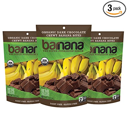 Barnana Organic Chewy Banana Bites, Chocolate, 3.5 Ounce, 3 Count