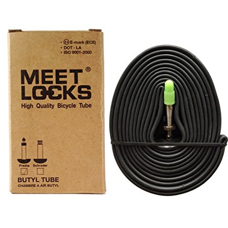 MEETLOCKS Bike Tube MTB 26x1.75-2.125 Recycle Butyl Solid Brass Stem Valve Presta,2 Pcs Pack,4 Pcs Pack For Choice