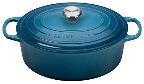 Le Creuset Signature Enameled Cast-Iron 6.75 Quart Oval French (Dutch) Oven, Marine