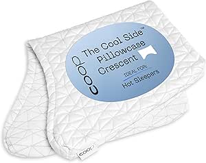 Coop Home Goods The Cool Side Crescent Pillow Case, Queen Size Cooling Pillow Cases for Hot Sleepers, Two-Sided Pillow Covers, Cozy Side & Cool Side, Ultra Soft Lulltra Cool Technology