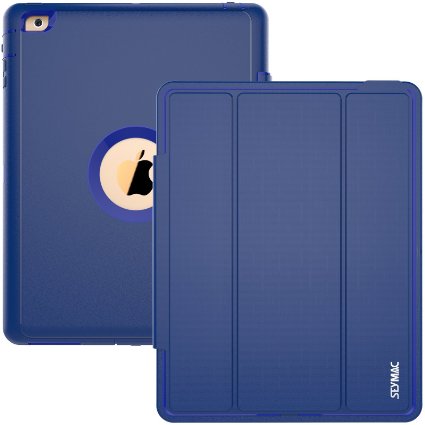 iPad Case, iPad 2 3 4 Case, SEYMAC Three Layer Drop Protection Rugged Protective Heavy Duty iPad Case with Magnetic Smart Auto Wake / Sleep Cover for Apple iPad 2/3/4 (Blue)