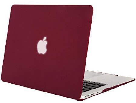 Mosiso MacBook Air 13 Case, Soft-Touch Plastic See Through Hard Shell Snap On Case Cover for MacBook Air 13.3" (A1466 & A1369) Wine Red