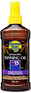 Banana Boat Sunscreen Protective Tanning Oil Broad Spectrum Sun Care Sunscreen Spray - SPF 15, 8 Ounce