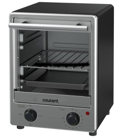 Courant TO-1235 Toastower Toaster Oven with Stainless Steel Front, Black