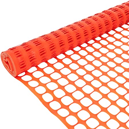 VINGLI 4x100 Feet Garden Netting Fence, Multi-Purpose Patio Safety Snow Fence, Lightweight for Dogs Chickens Rabbits (Orange, 100)