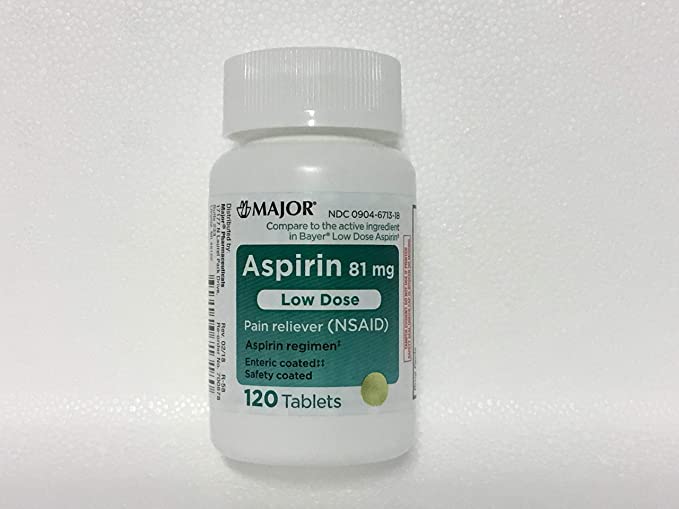 Major Pharmaceuticals Aspirin Low-Dose 81mg Tablets, 120 Count