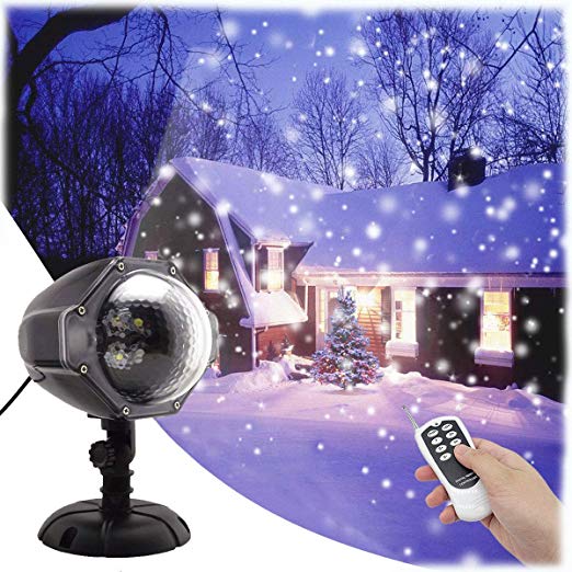 Snowfall LED Lights Waterproof Garden Lights Remote Control Landscape Lighting Christmas Projector Lights for Indoor Outdoor Wedding Party Holiday House Wall Decorations