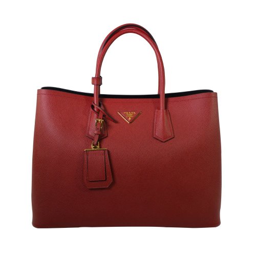 Prada Women's Saffiano Cuir Tote Bag BN2761 F068Z Fuoco (Red)
