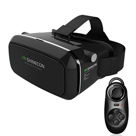 Goeco 3D VR Headset Virtual Reality Glasses with Wireless Gamepad Controller for Iphone 6s,7Plus,Samsung S7 and all 3.5 - 6.0" Phone